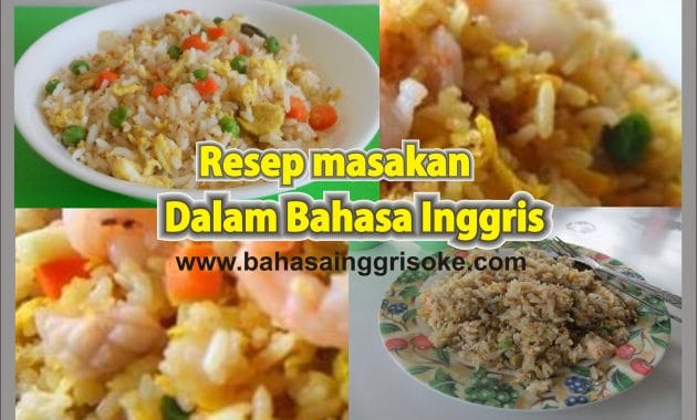 Kumpulan Koleksi Resep Makanan Dalam Bahasa Inggris 